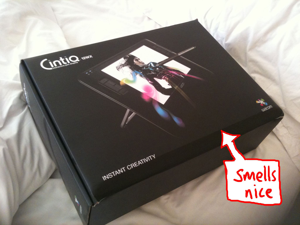 The box that the Cintiq came in smells nice