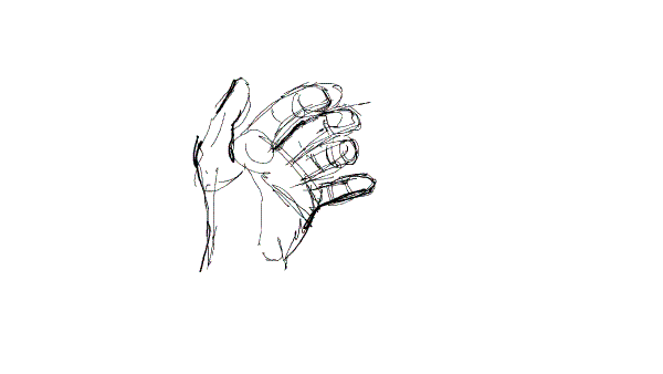 Animated doodle of my hand