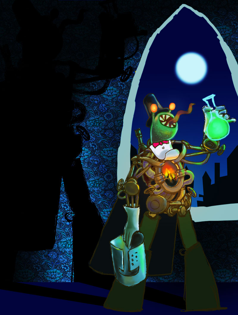 The Beast of Whitechapel Steampunkish Jekyll and Hyde robot monster, being monsterous