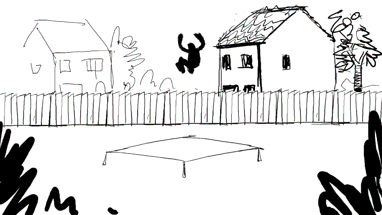 monster on a trampoline