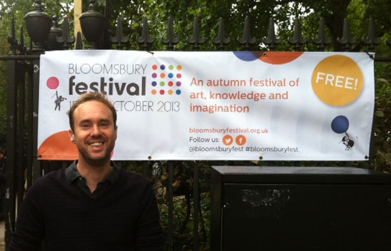 Me, posing in front of Russell Square